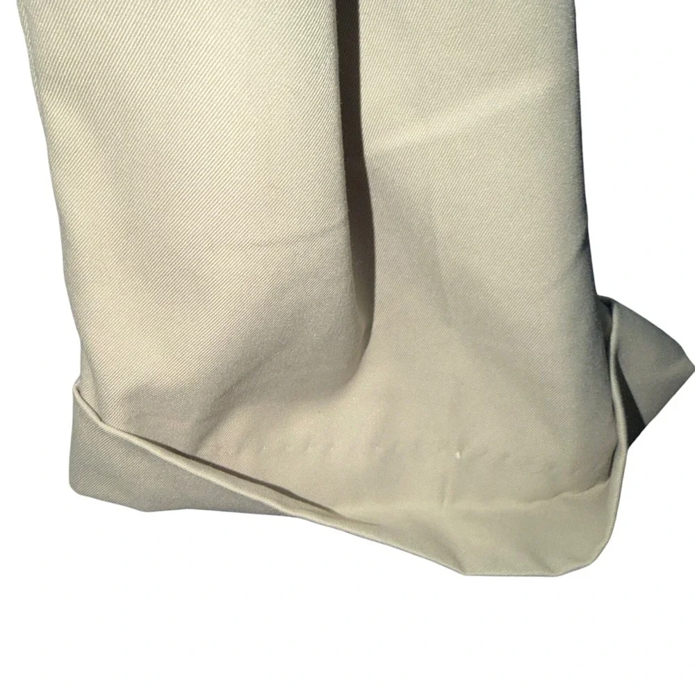 Saddlebred Pleated Dress Pants Mens 40x32 Khaki Tan Cuffed Trousers Office FLAW